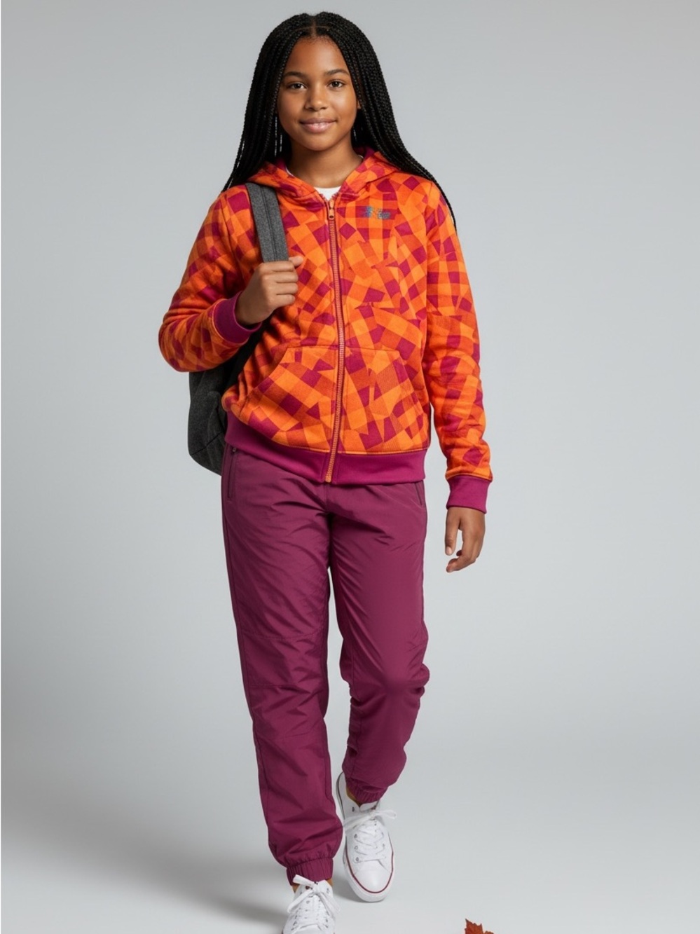 Tween Girl Under Armour hoodie with Athleta joggers